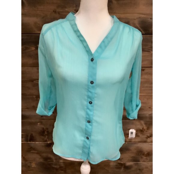 No Boundaries Tops - NWT Women’s No Boundaries Sheer Blouse
